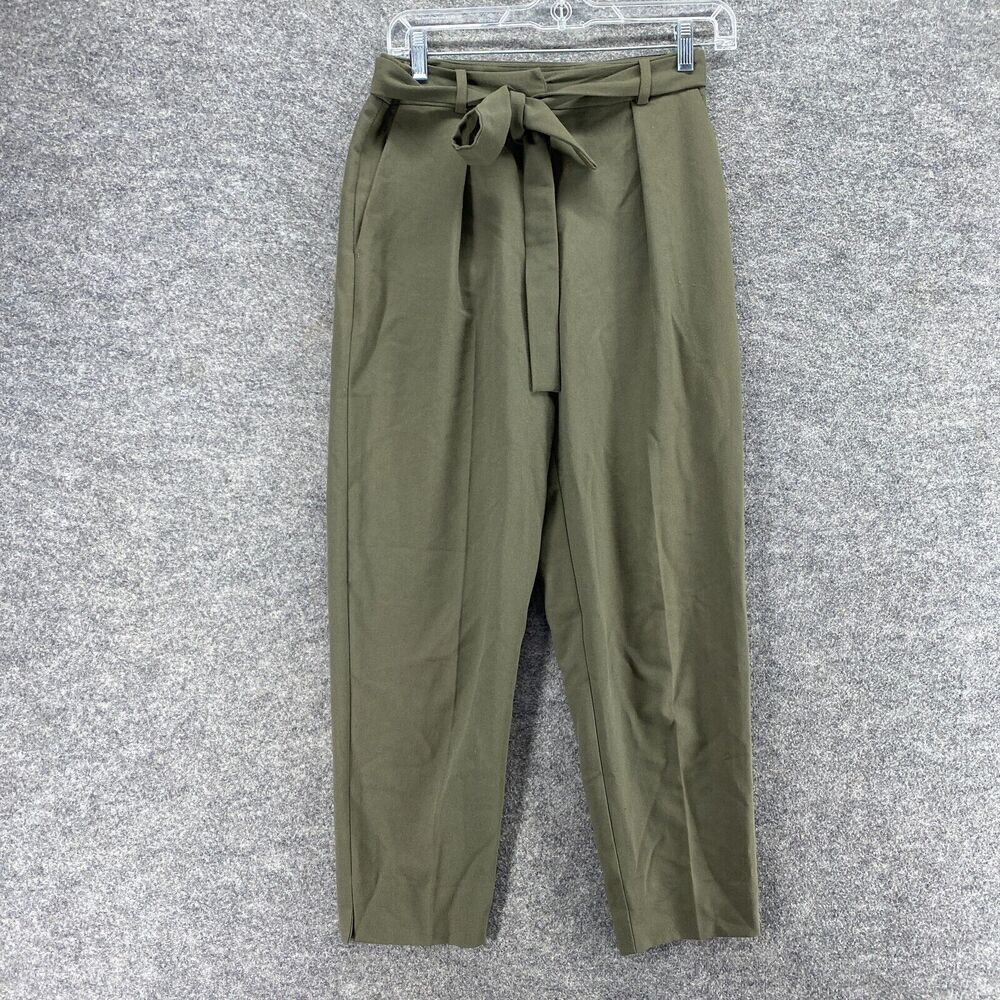 5/$45 Topshop Dress Pants Women 4 Gray High Rise Pleated Belted Straight